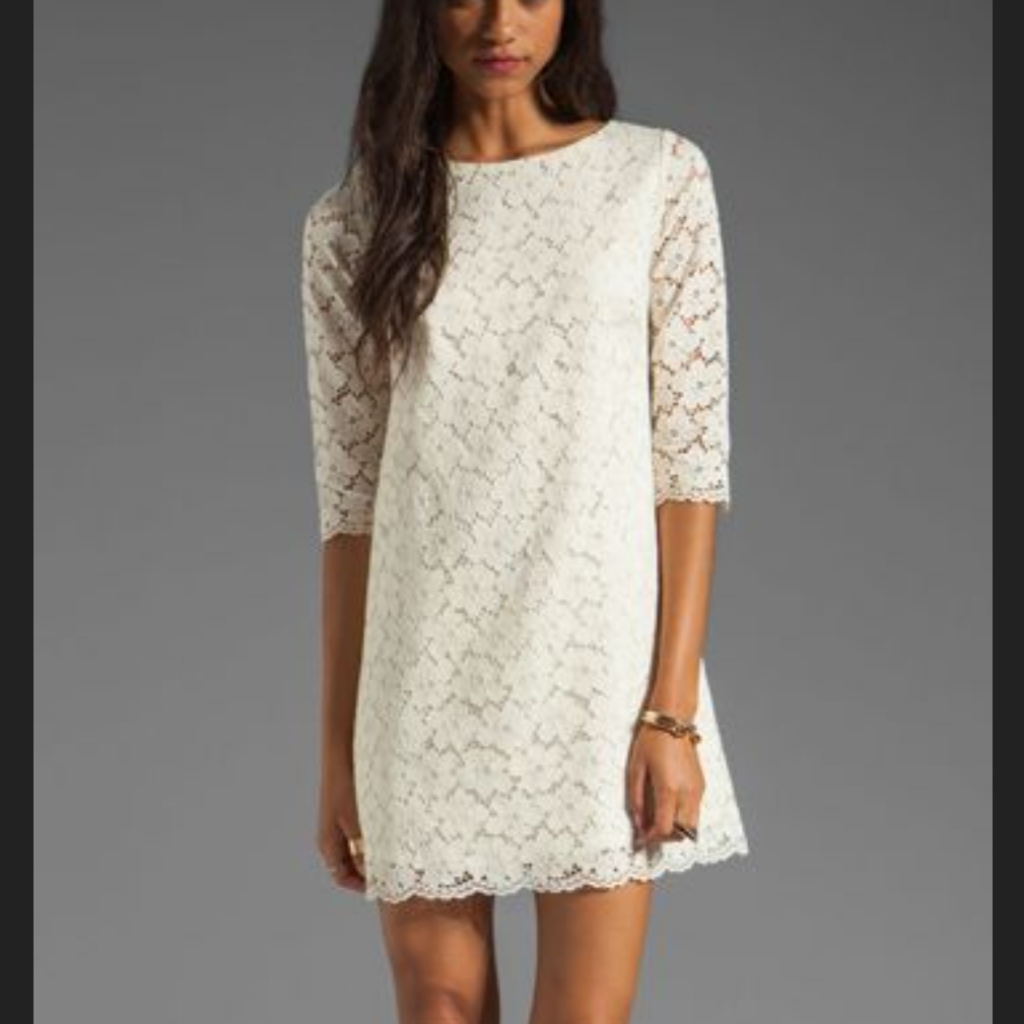 Shoshanna White Lace Shift Dress